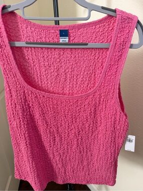 Old Navy Hot Pink Textured Tank Top